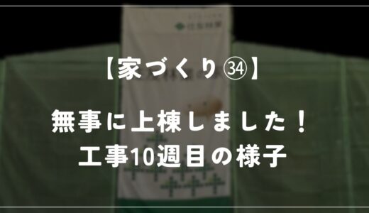 【住友林業 約28坪の平屋】工事10週目！上棟しました！