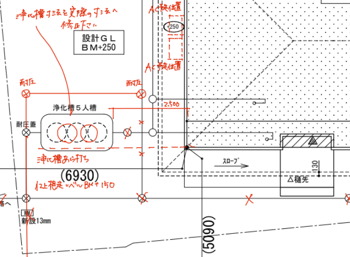 最終的な浄化槽の位置